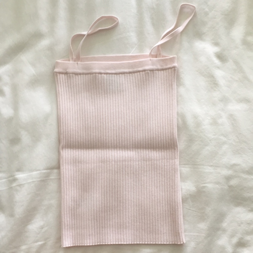 Women's Pink Ribbed Camisole Tank Top - Picture 4 of 4